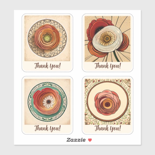Ranunculus Flowers Groovy Retro Personalized (Sheet)
