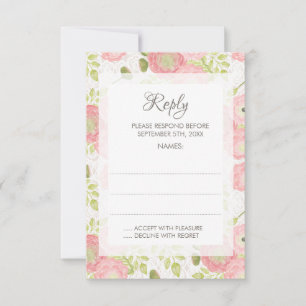 Ranunculus & Lace Floral Wedding Reply Cards