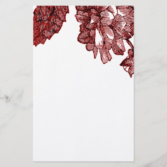 Ranunculus Rose Burgundy Modern Wedding  Stationery (Front)