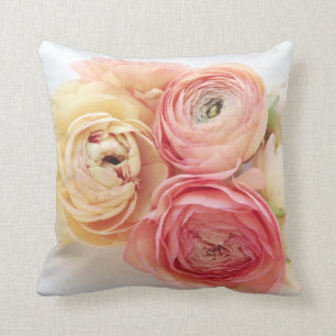 ranunculus warm colours throw pillow