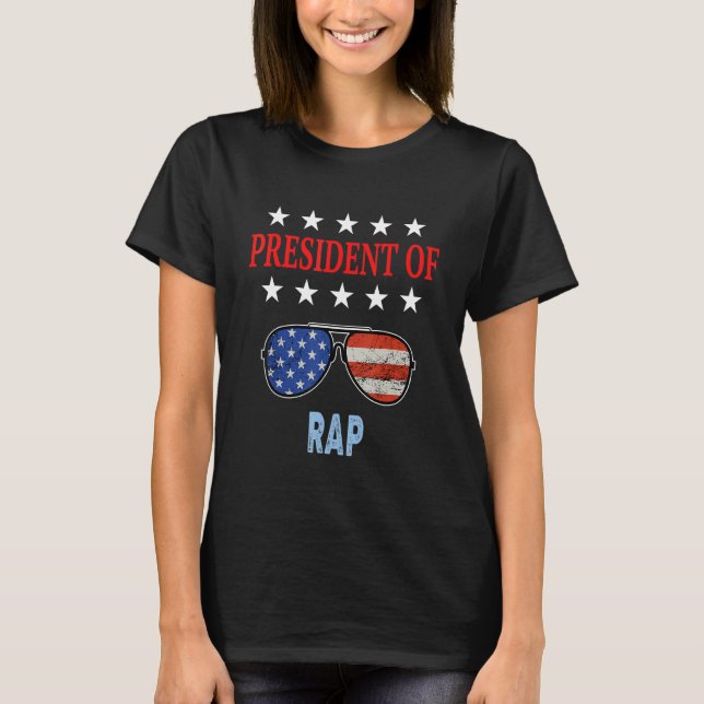 Rap Accessories  Usa Flag Rap Saying T-Shirt (Front)