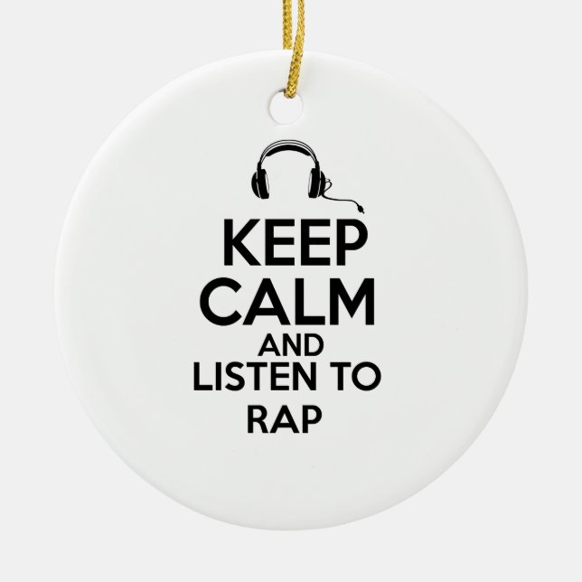 Rap design ceramic ornament (Front)