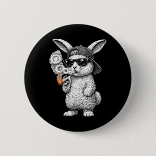 Rap Hip Hop Smoking Easter Bunny Cool Men Women Ur 2 Inch Round Button