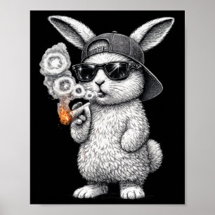 Rap Hip Hop Smoking Easter Bunny Cool Men Women Ur Poster
