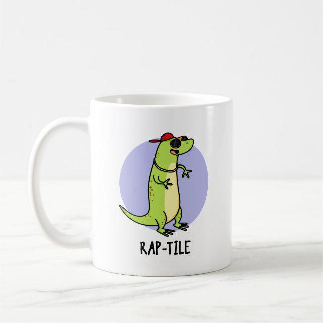 Rap-tile Funny Reptile Lizard Pun  Coffee Mug (Left)