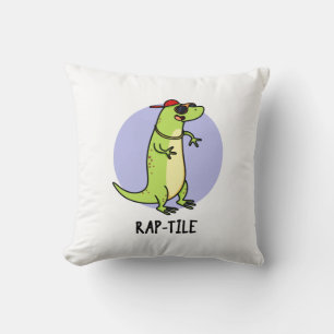 Rap-tile Funny Reptile Lizard Pun Throw Pillow