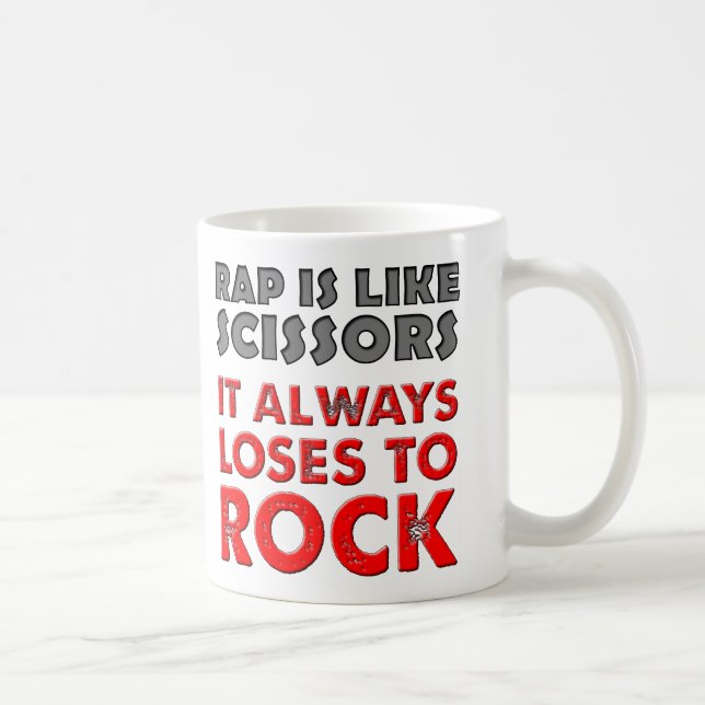 Rap Versus Rock Paper Scissors Funny Mug (Right)