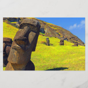 Rapa Nui Easter Island stylized paper sheet