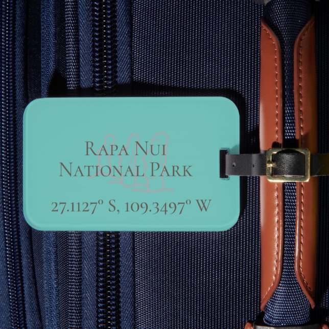 Rapa Nui Latitude & Longitude  Luggage Tag (Front Insitu 4)