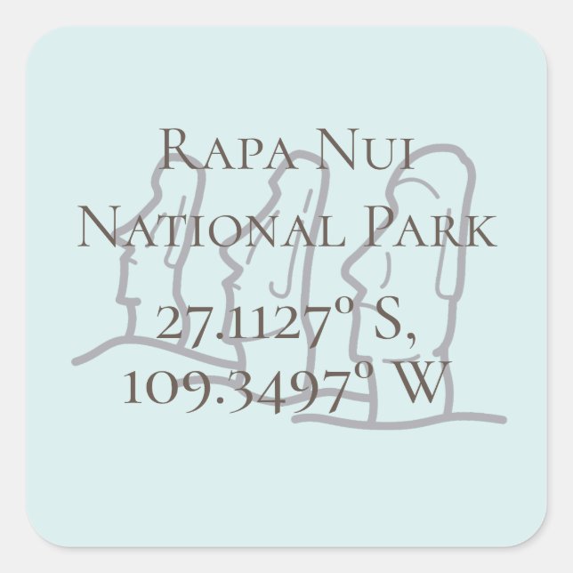 Rapa Nui Latitude & Longitude  Square Sticker (Front)