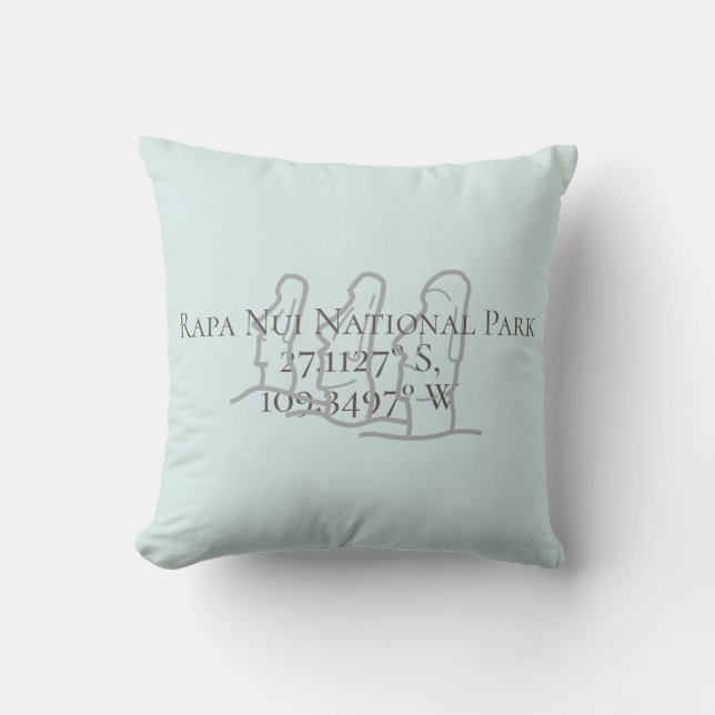 Rapa Nui Latitude & Longitude  Throw Pillow (Front)