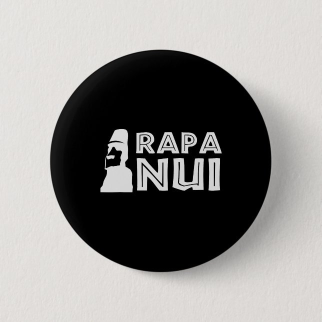 Rapa Nui Moai Easter Island Polynesia Happy Easter 2 Inch Round Button (Front)