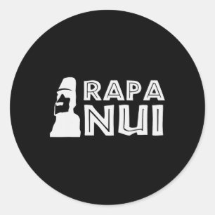 Rapa Nui Moai Easter Island Polynesia Happy Easter Classic Round Sticker