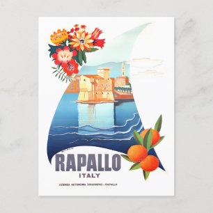 Rapallo Italy vintage travel Postcard