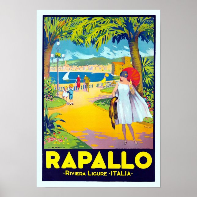 Rapallo Italy vintage travel Poster (Front)