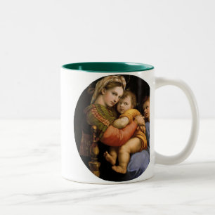 Raphael and Madonna della seggiola Two-Tone Coffee Mug