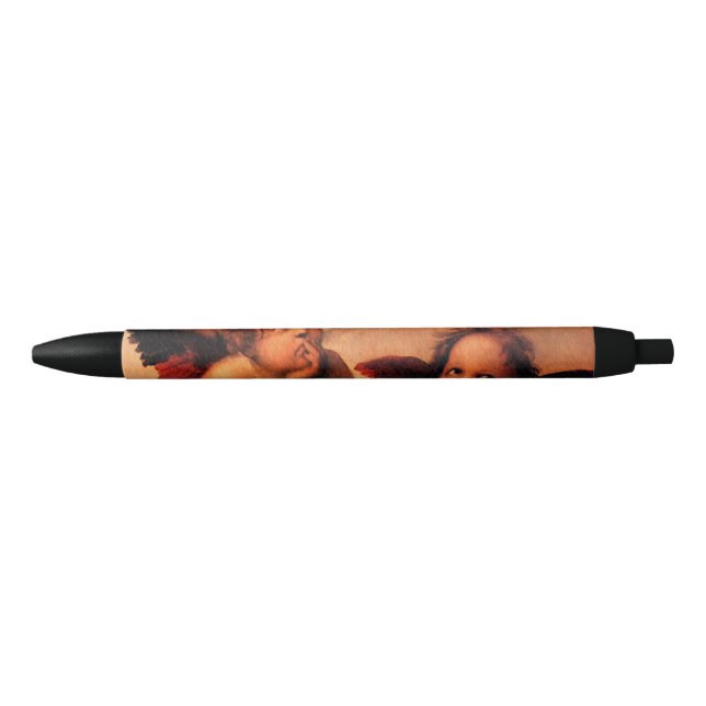 Raphael Angelic Cherub Art Black Ink Pen (Front)