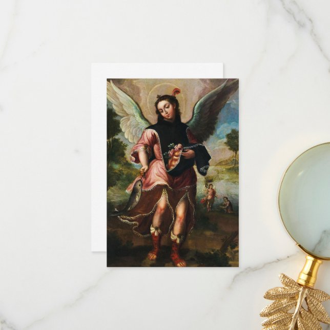 Raphael Archangel by José de Paez Thank You Card (Front/Back In Situ)