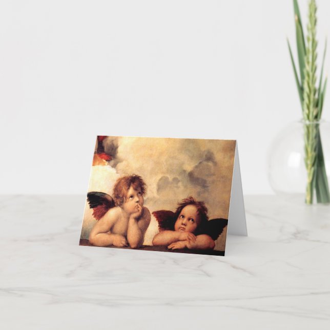 Raphael Cherubs Sistine Madonna Note Card (Front)