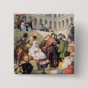 Raphael in the Vatican, 1832 (oil on canvas) 2 Inch Square Button