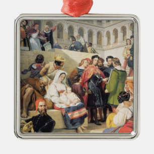 Raphael in the Vatican, 1832 (oil on canvas) Metal Ornament