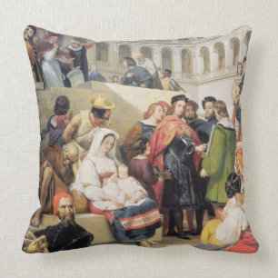 Raphael in the Vatican, 1832 (oil on canvas) Throw Pillow