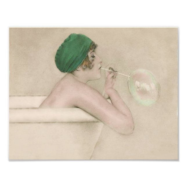 Raphael Kirchner 1916 "Bubbles" Vintage Print (Front)