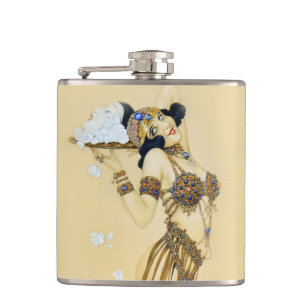 Raphael Kirchner Vintage Pin-Up Illustration Hip Flask