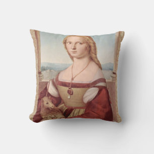 Raphael Lady and the Unicorn Classic fine art Throw Pillow