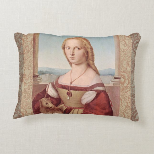 Raphael Lady and Unicorn Classic Decorative Pillow (Back)