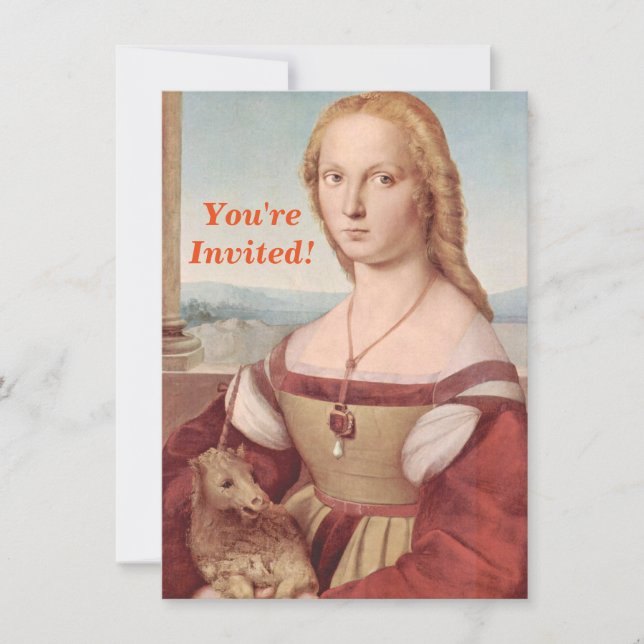 Raphael Lady and Unicorn Classic Invitation (Front)