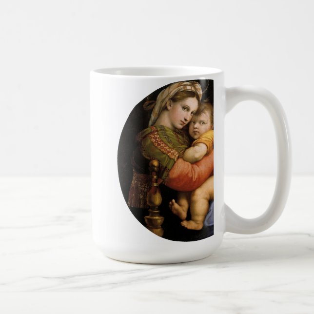 Raphael , Madonna della seggiola Coffee Mug (Right)