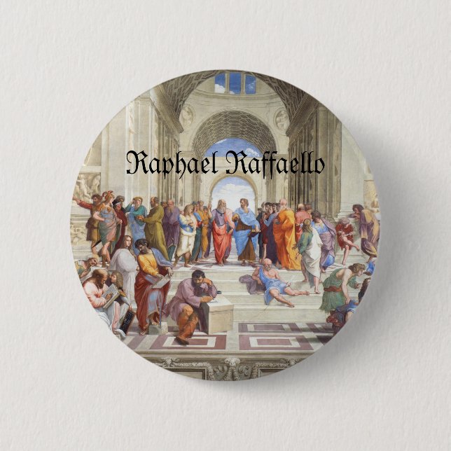 Raphael Raffaello School of Athens 2 Inch Round Button (Front)