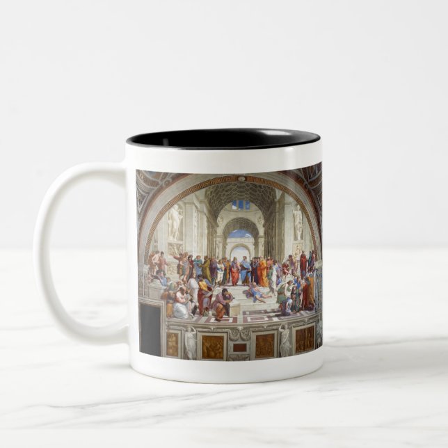 Raphael Raffaello School of Athens Two-Tone Coffee Mug (Left)