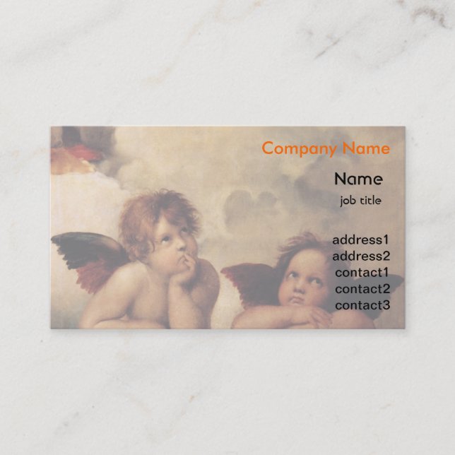 Raphael,Sistine Cherub Business Card (Front)