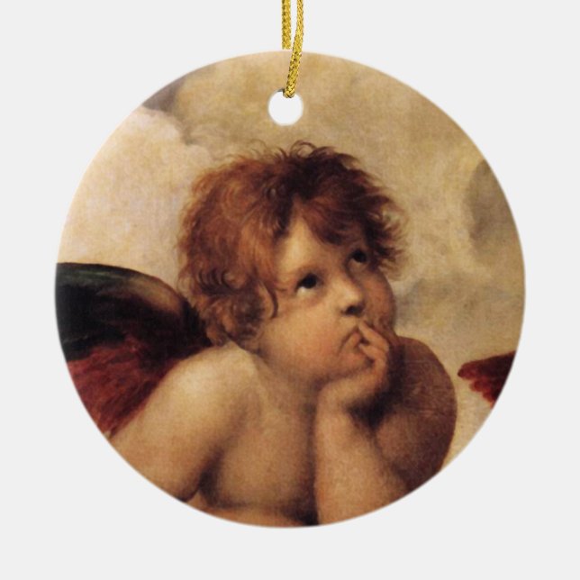 Raphael,Sistine Cherub Ceramic Ornament (Front)
