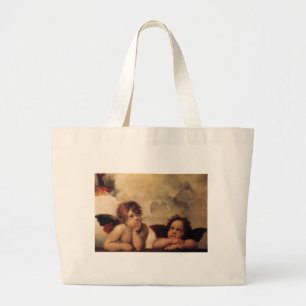 Raphael,Sistine Cherub Large Tote Bag