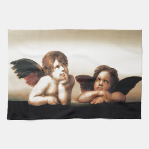 Raphael Sistine Madonnas Cherub Version 2 Kitchen Towel