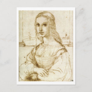 Raphael sketch 1504 EARLIER MONA LISA Postcard