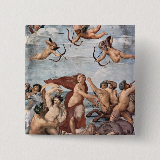 RAPHAEL -  Triumph of Galatea 1512 2 Inch Square Button (Front)