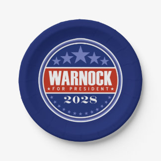 Raphael Warnock for President 2028 Paper Plate