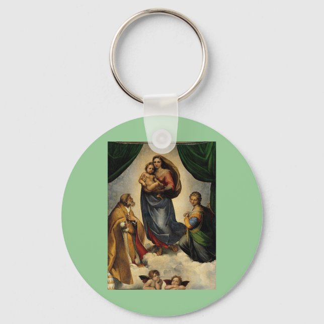 Raphael's Classic "Sistine Madonna" (circa 1513) Keychain (Front)