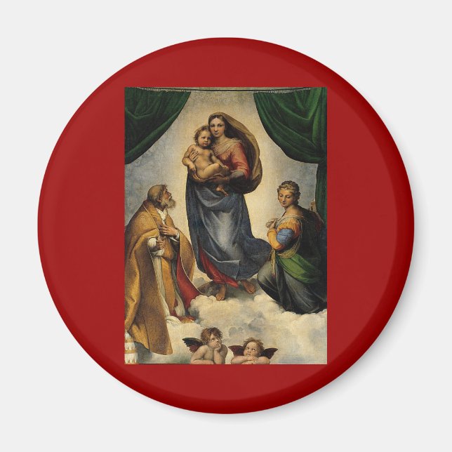 Raphael's Classic "Sistine Madonna" (circa 1513) Magnet (Front)