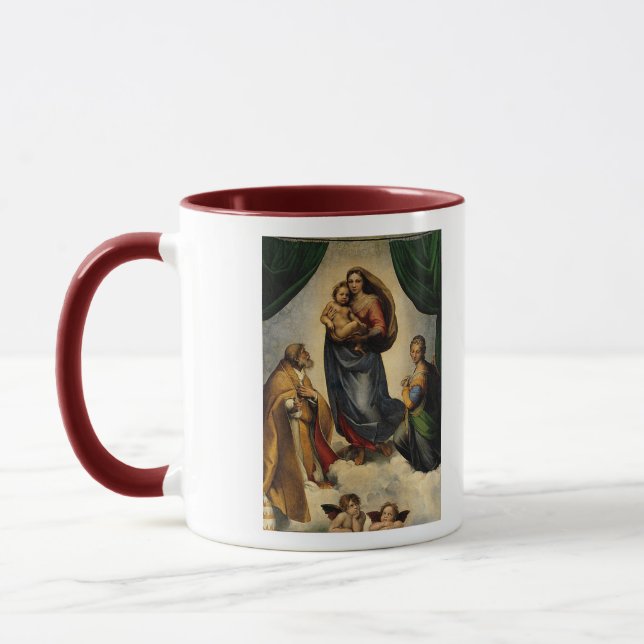 Raphael's Classic "Sistine Madonna" (circa 1513) Mug (Left)