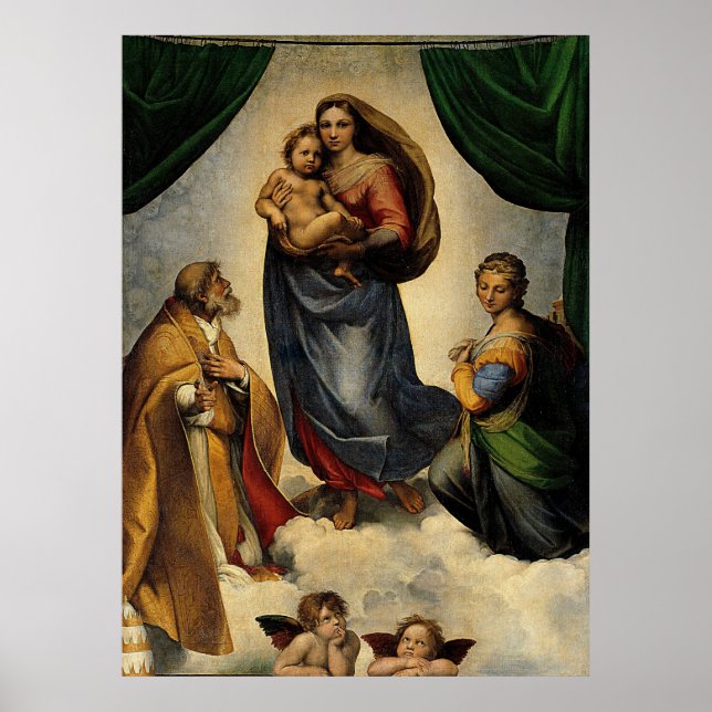 Raphael's Classic "Sistine Madonna" (circa 1513) Poster (Front)