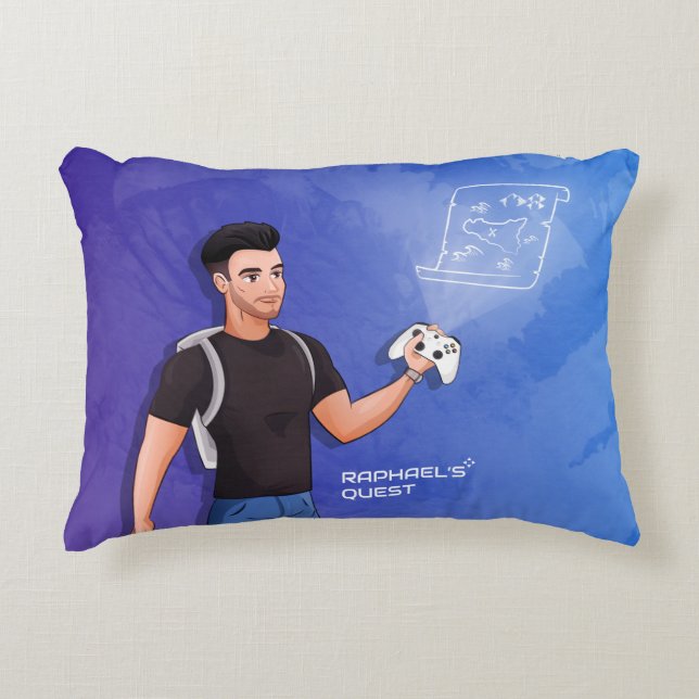 Raphael's Quest - Official Youtube Channel Accent Pillow (Front)