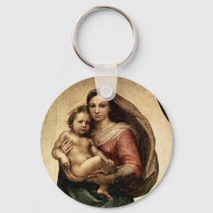 Raphael's "Sistine Madonna" Detail (circa 1513) Keychain