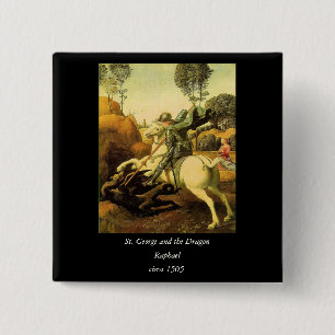 Raphael's "St. George and the Dragon" (circa 1505) 2 Inch Square Button