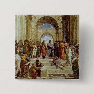 Raphael's "The School of Athens" Detail circa 1511 2 Inch Square Button