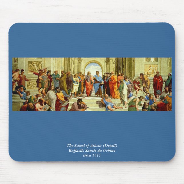 Raphael's "The School of Athens" Detail circa 1511 Mouse Pad (Front)